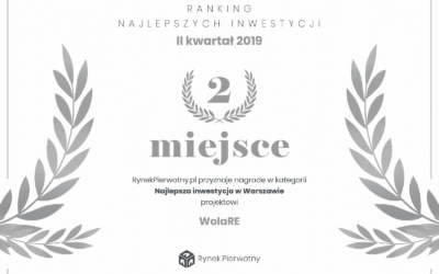 Projekt wolaRE zajął drugie miejsce w rankingu Rynku Pierwotnego dla inwestycji mieszkaniowych w Warszawie